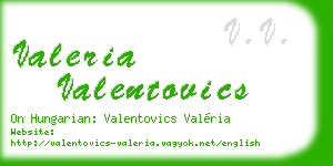 valeria valentovics business card