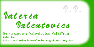 valeria valentovics business card